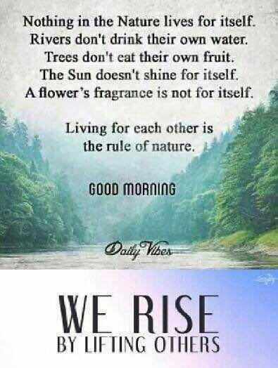 A popular saying about service, brotherly and selfless love that sounds philosophical.  "Goodness is natural" needs evidence.